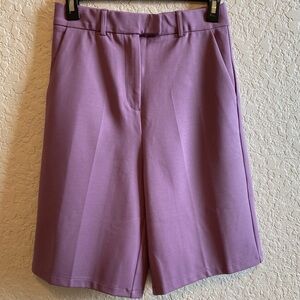 NWT OGL Women's Lavender Wide Leg Bermuda Shorts w/Flat Hook Closure Size Small